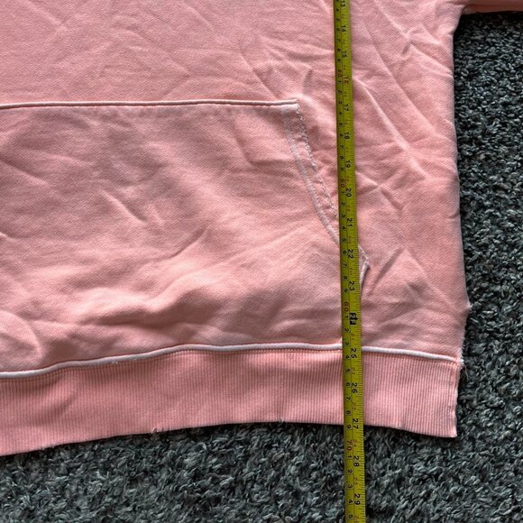 Aerie Hoodie Womens Large Pink Embroidered Drawstring Hood Slitted Winter Skater - Picture 7 of 8